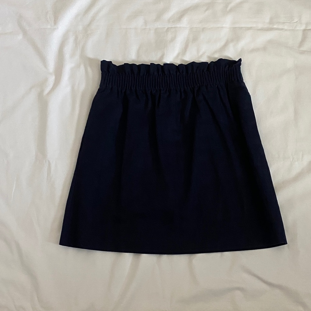J. Crew Factory pull on skirt in navy linen